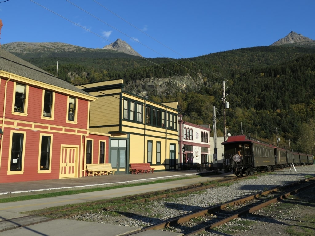 Colorful buildings in Skagway downtown