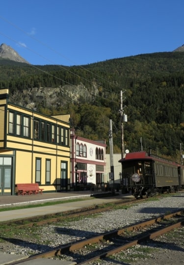 Colorful buildings in Skagway downtown
