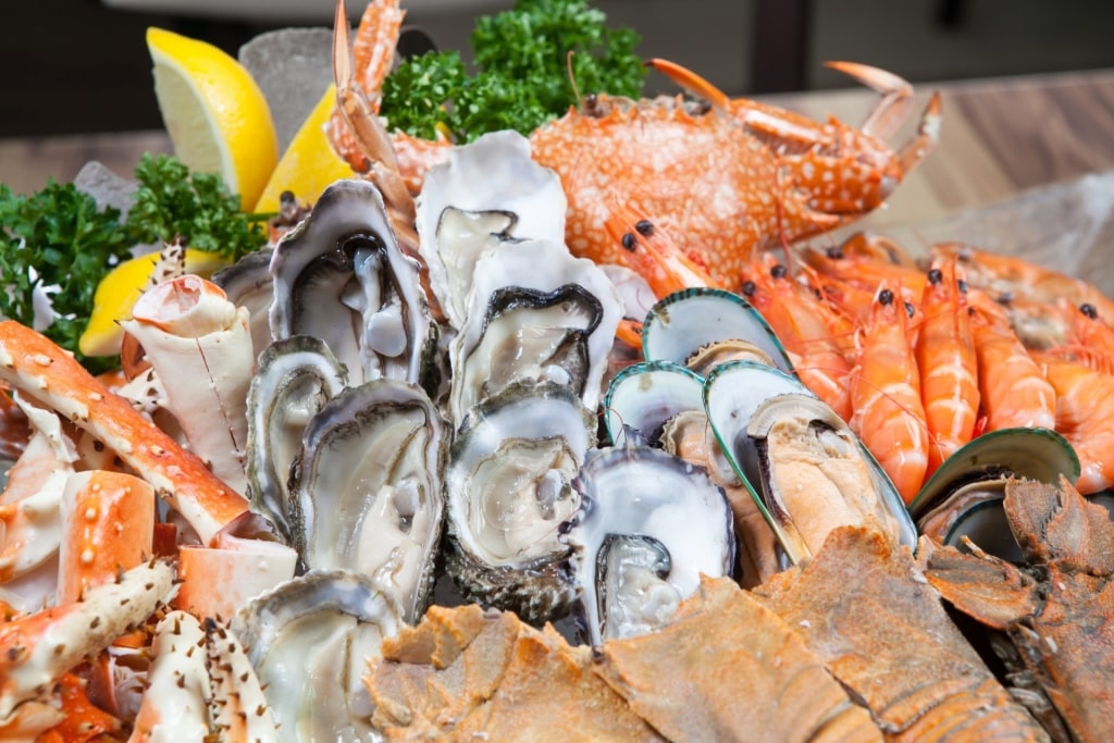 Platter of seafood in Skagway