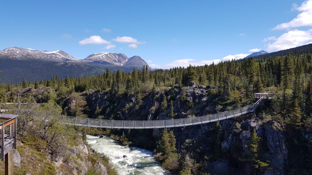 Iconic Yukon Suspension Bridge in Skagway