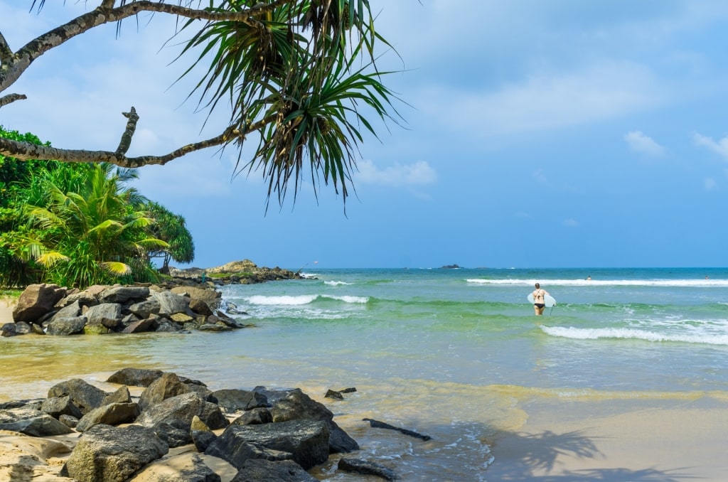 Clear waters of Bentota Beach, near Colombo