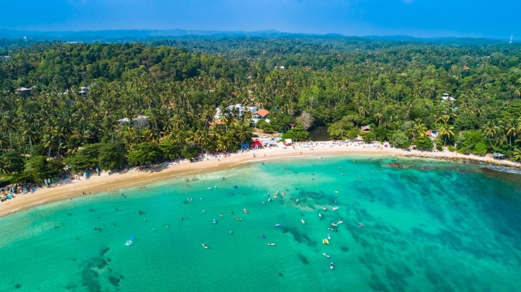 Turquoise waters of Hiriketiya Beach, near Hambantota