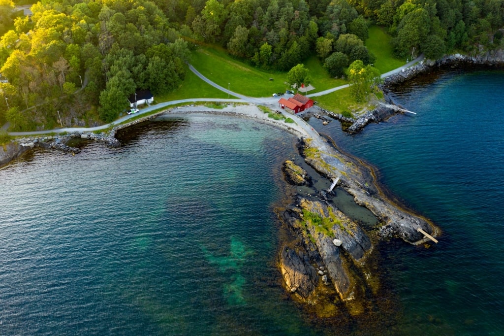 Aerial view of Godalen Beach