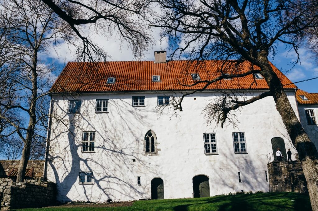 White facade of Utstein Monastery