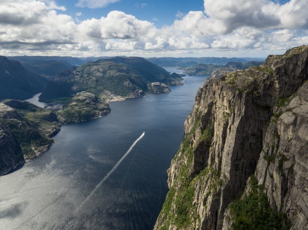Aerial view of Lysefjord
