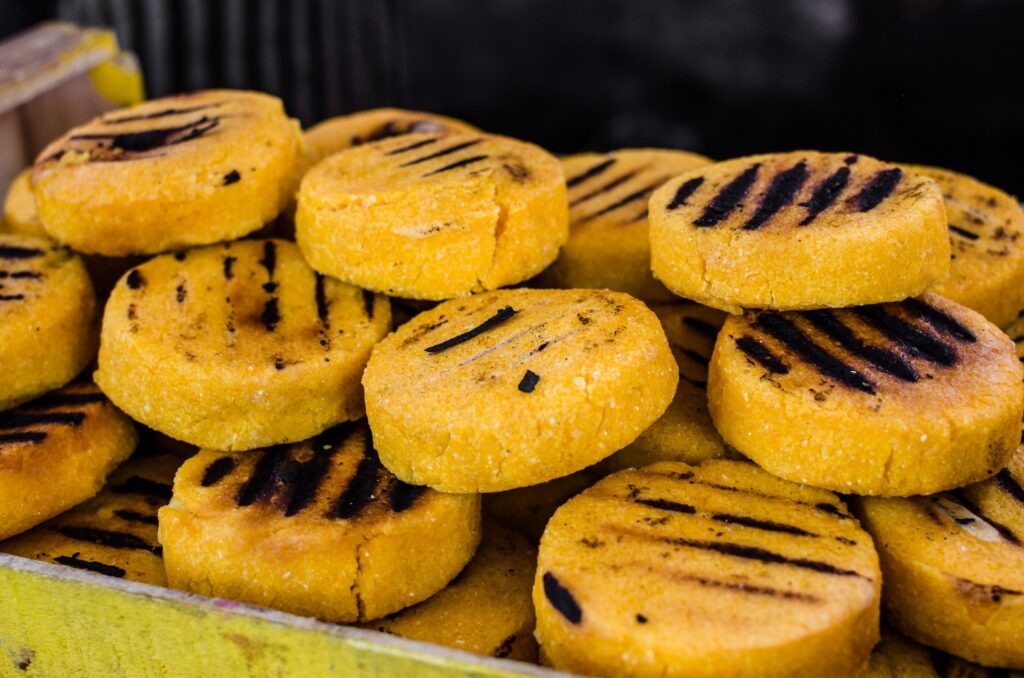 Arepas from a street stall in Cartagena