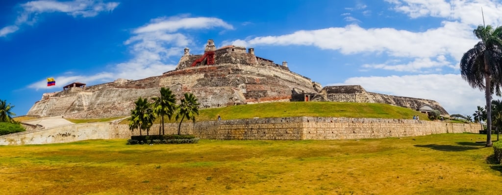 View of Castillo de San Felipe de Barajas from down the hill