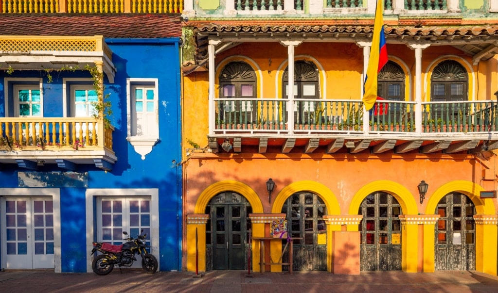 Colorful houses in Getsemani neighborhood