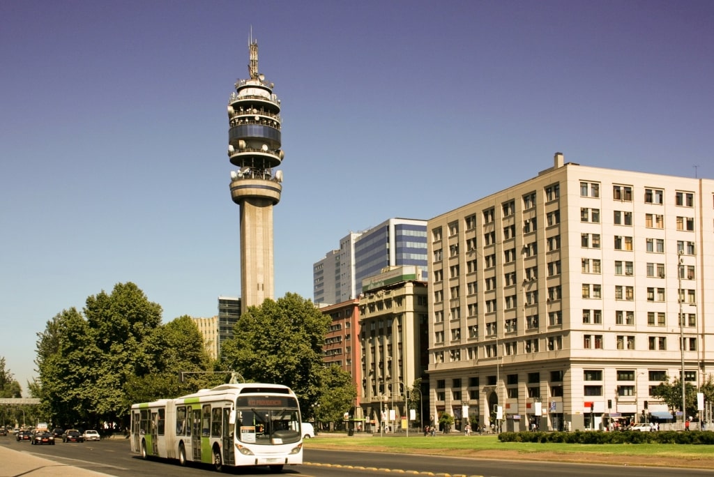 Street view of La Alameda, Santiago