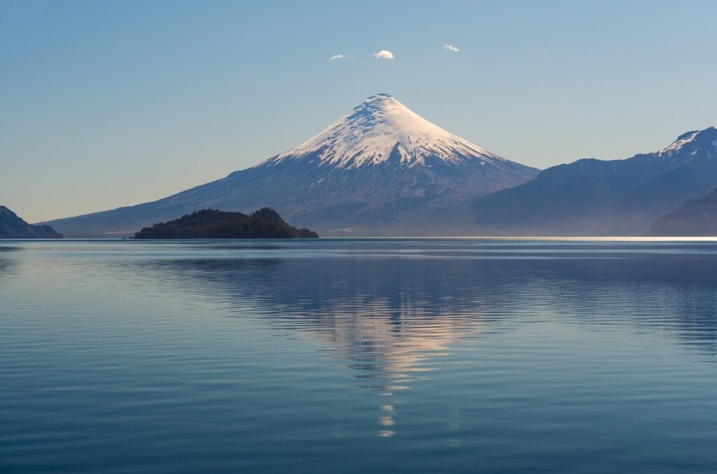 View of Todos Los Santos Lake, Puerto Montt with Osorno Volcano