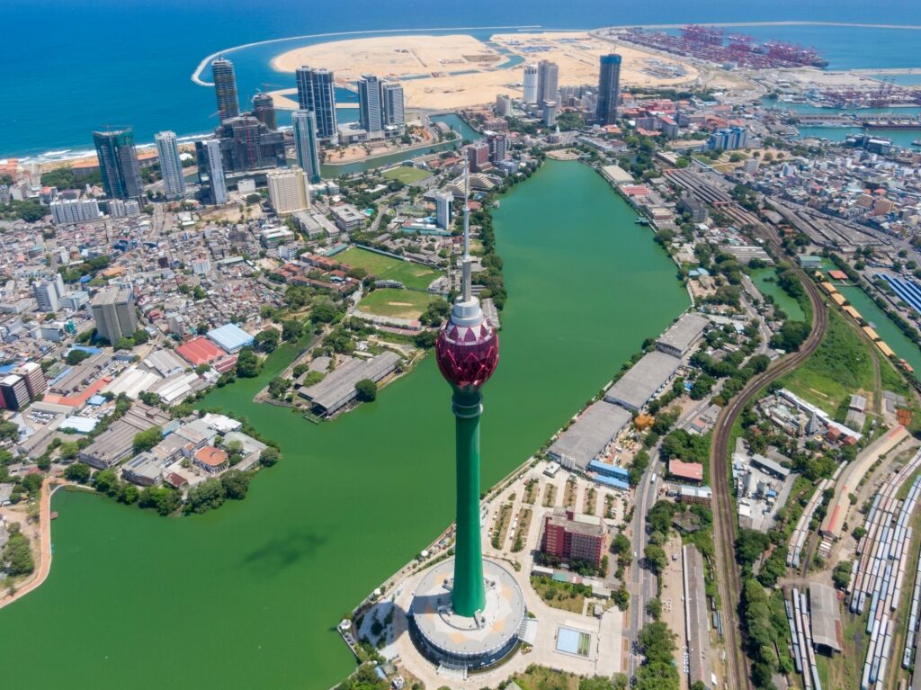 Beautiful Lotus Tower with view of the water
