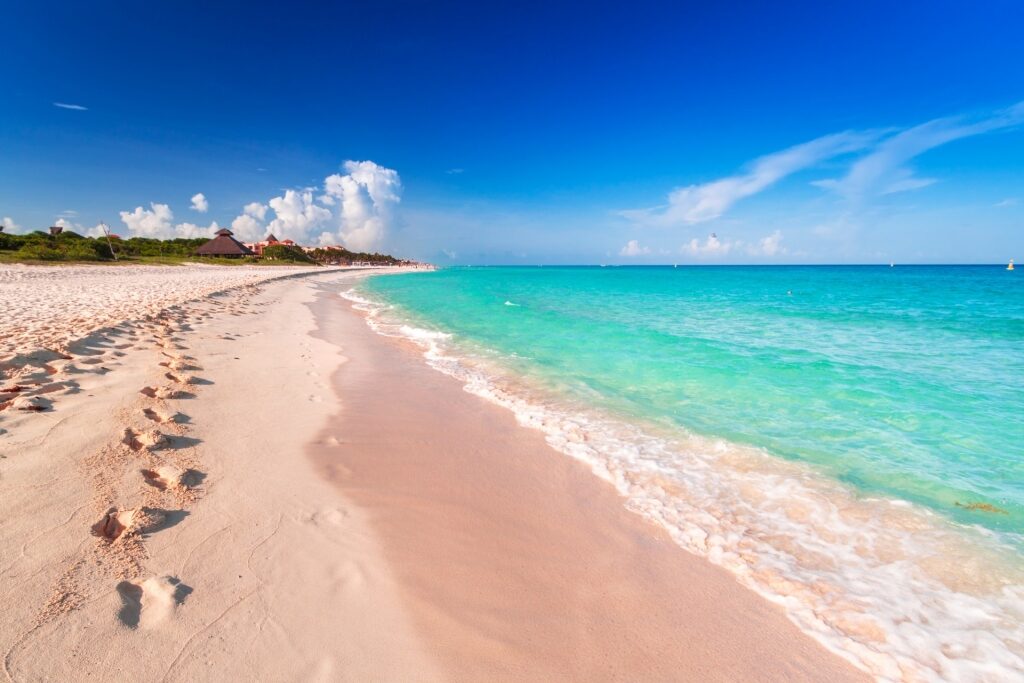 Pinkish sands of Playa del Carmen