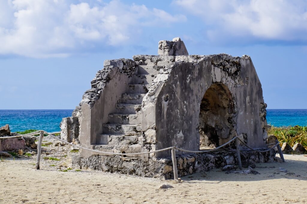 Mayan ruins in Punta Sur Eco Beach Park