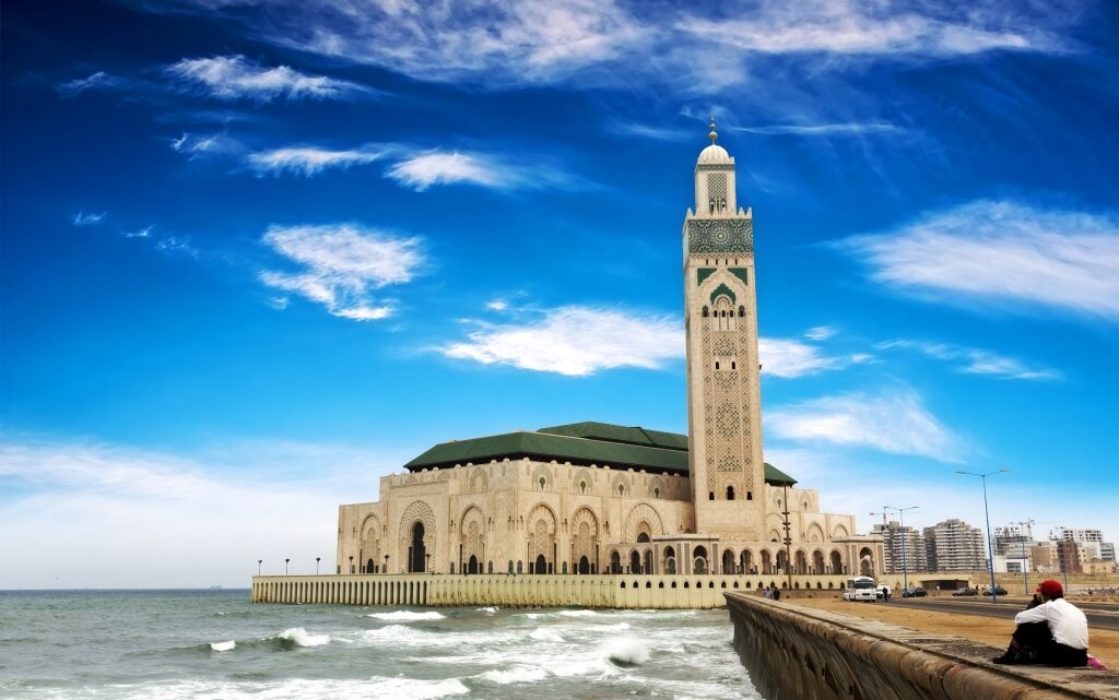 Majestic exterior of Hassan II Mosque, Casablanca