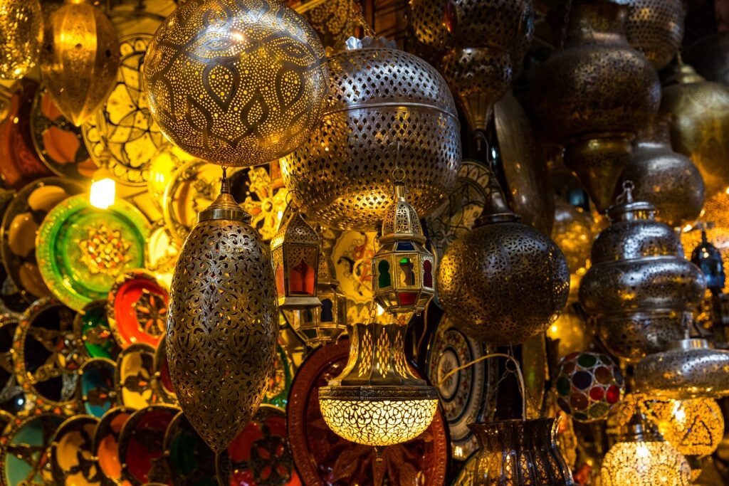 Moroccan lamps in New Medina