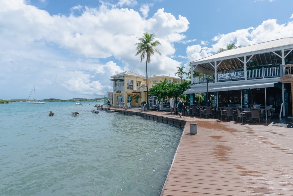  Boarwalk with restaurants in Christiansted