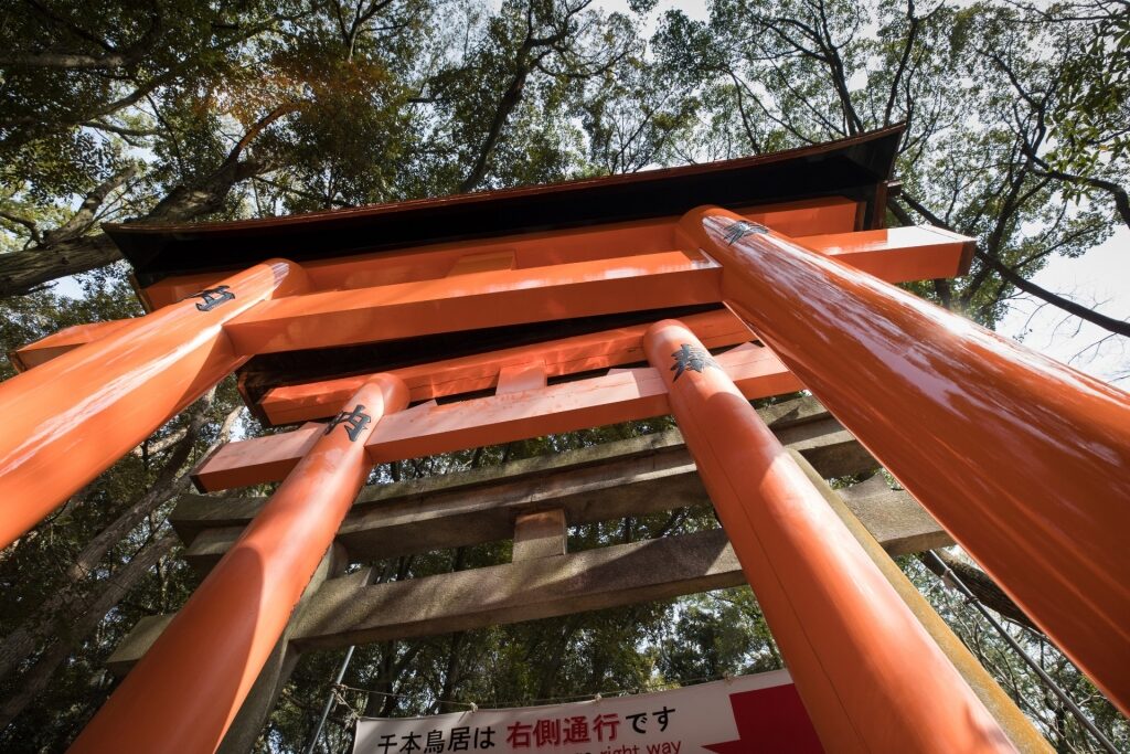 Bright red gates of Fushimi-inari Taisha, Kyoto