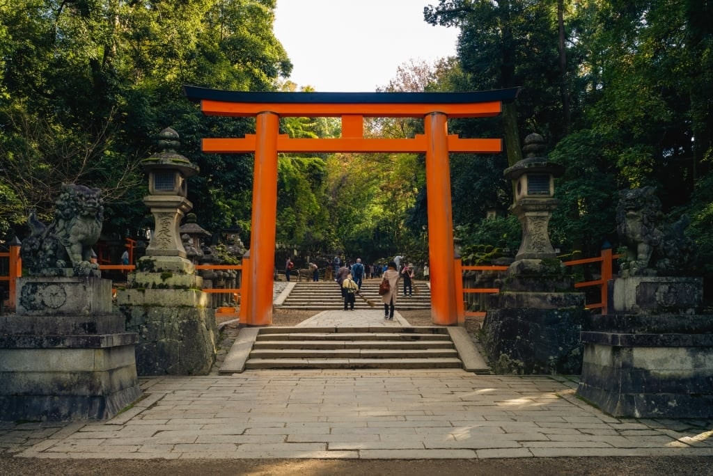 People strolling the beautiful Kasuga Taisha Shrine