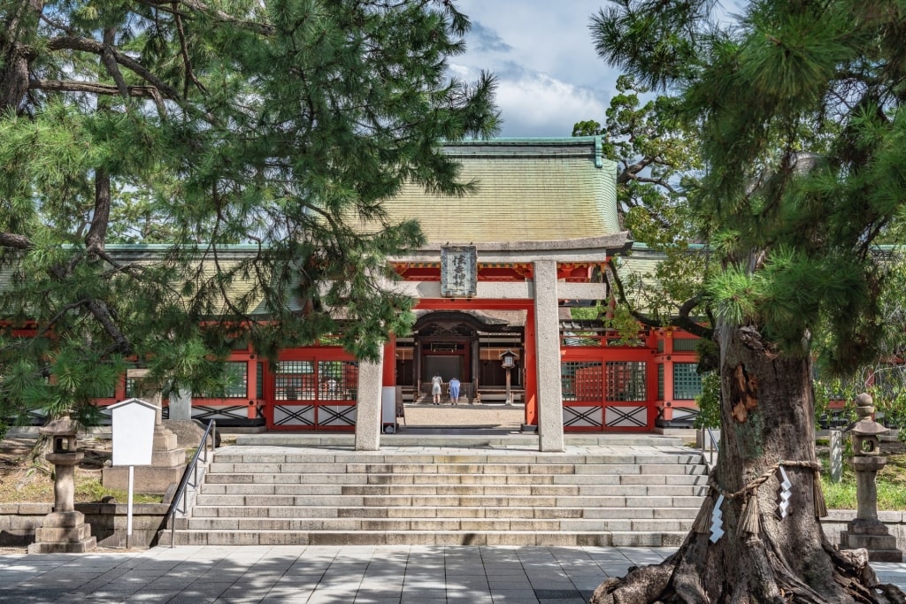 Beautiful landscape of Sumiyoshi Taisha Shrine, Osaka