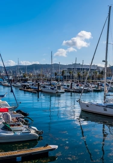 Boats lined up in Vigo