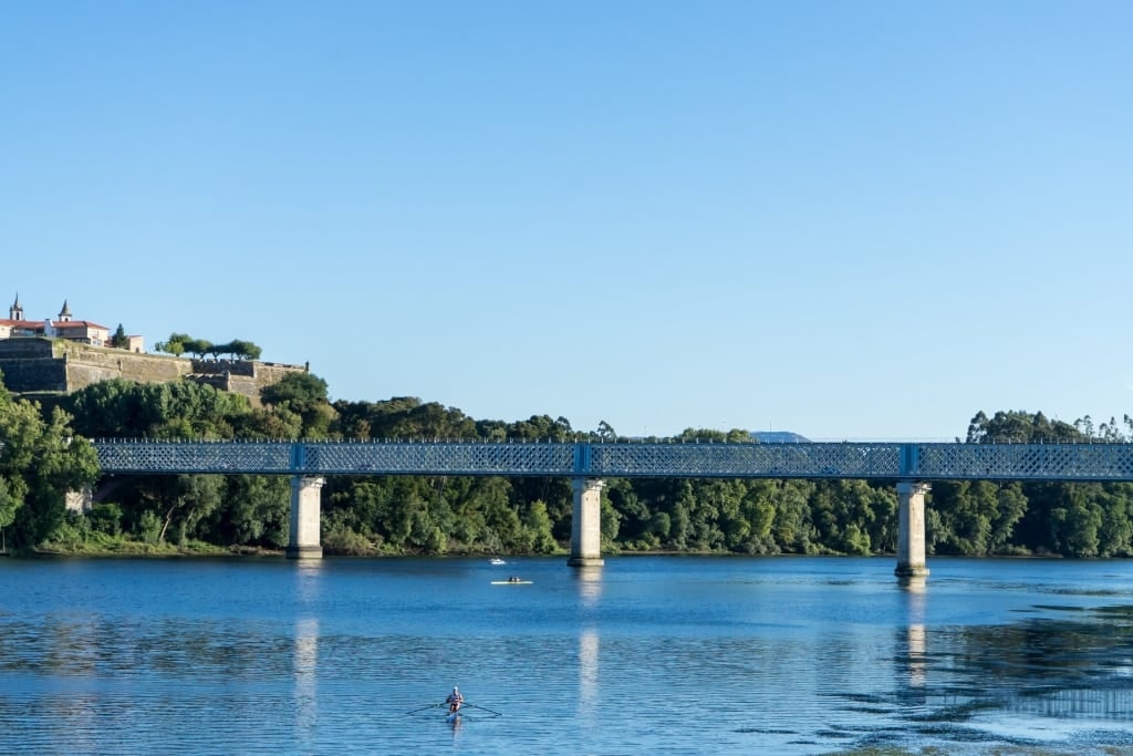 Man kayaking in Minho River