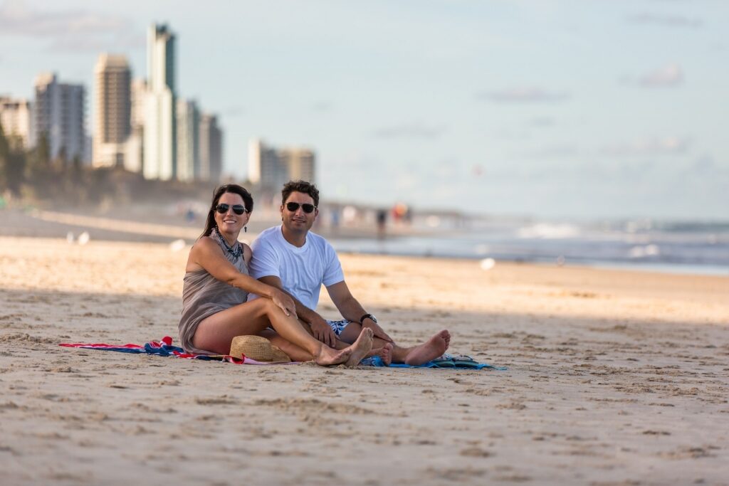 Couple relaxing along the Gold Coast