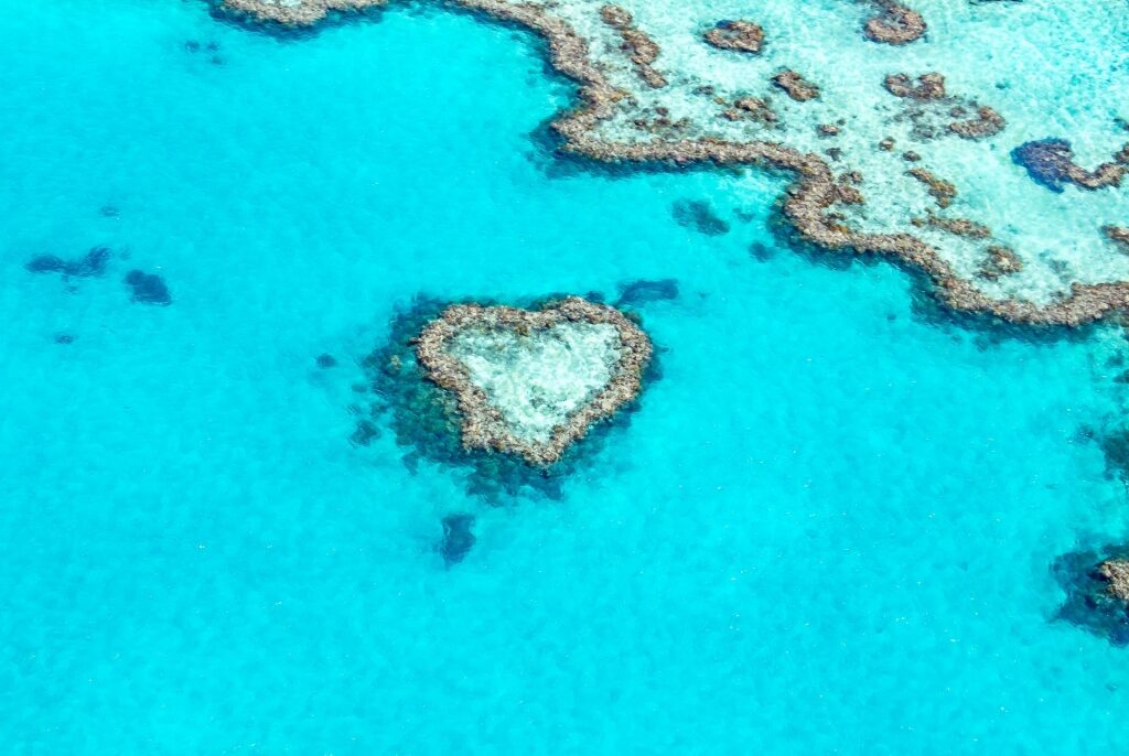 Aerial view of the Heart Reef