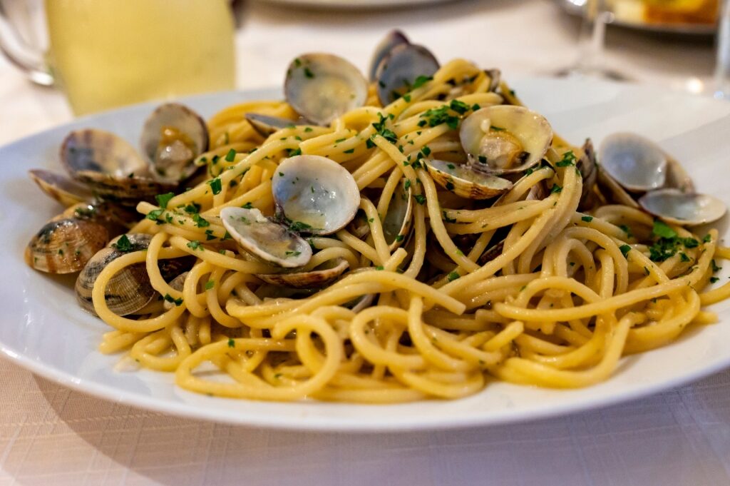 Vongole pasta on a plate