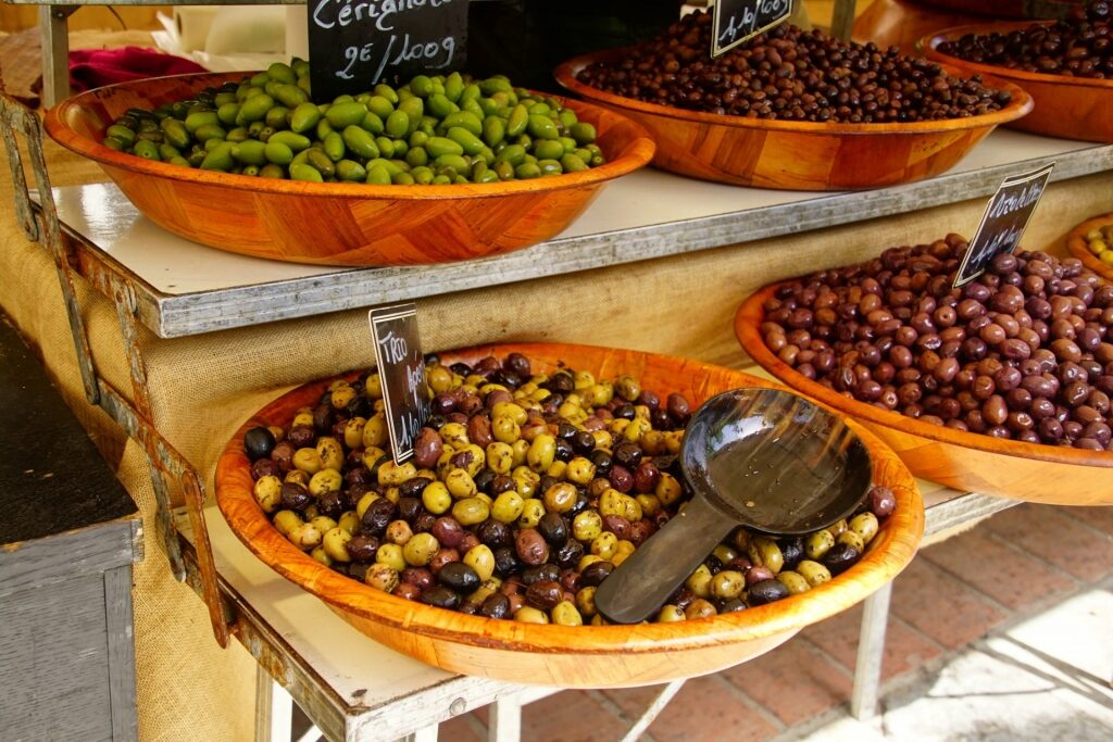 Olives at a market in Corsica