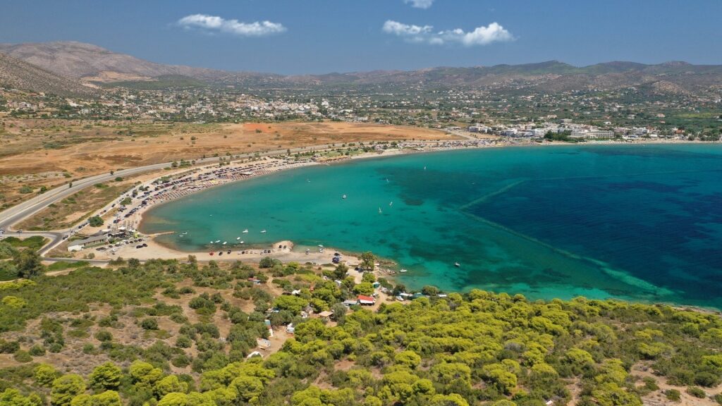 Aerial view of Anavyssos Beach, Anavyssos