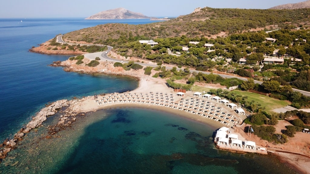 Organized beach of Cape Sounion Beach