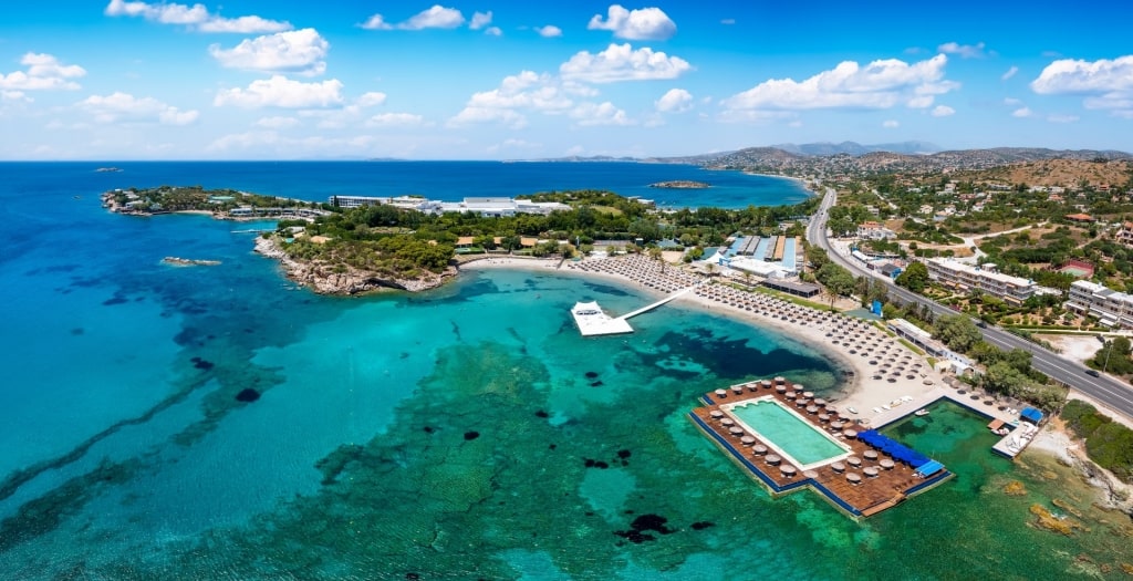 Deep blue water of Lagonisi Beach, Lagonisi