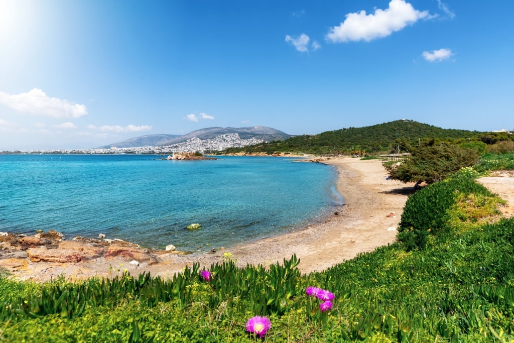 Long stretch of sand of Megalo Kavouri, Kavouri