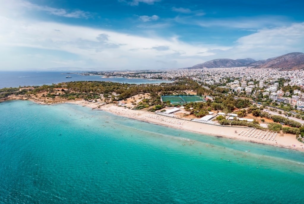 Calm waves of Voula Beach, Voula