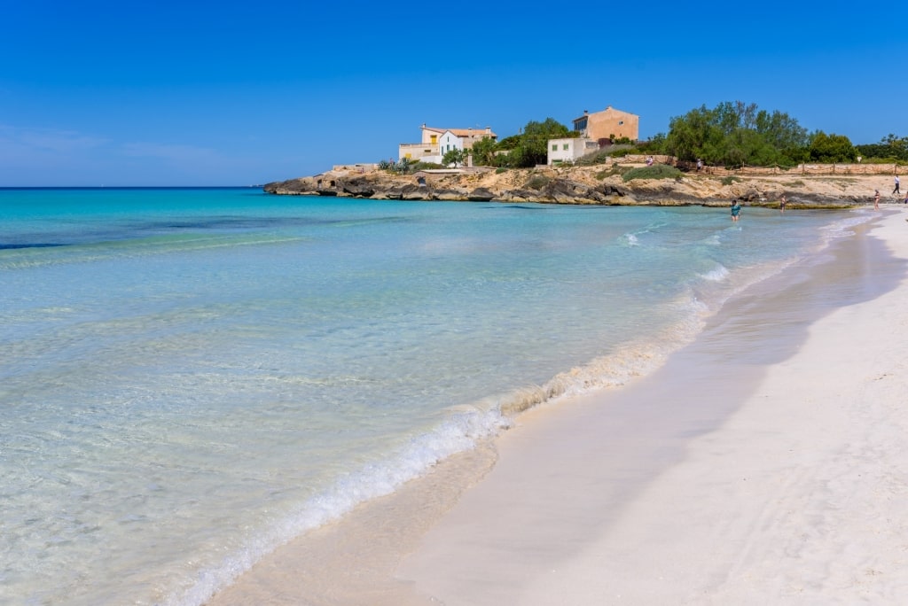 Calm waves of Platja des Trenc