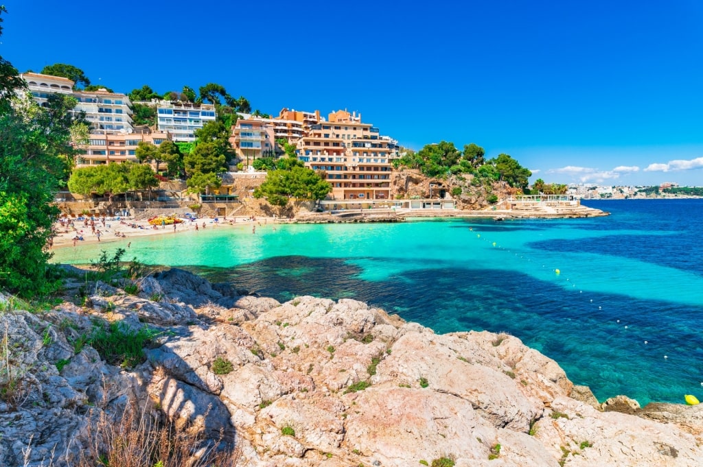 Resorts lined up on Platja d'Illetes