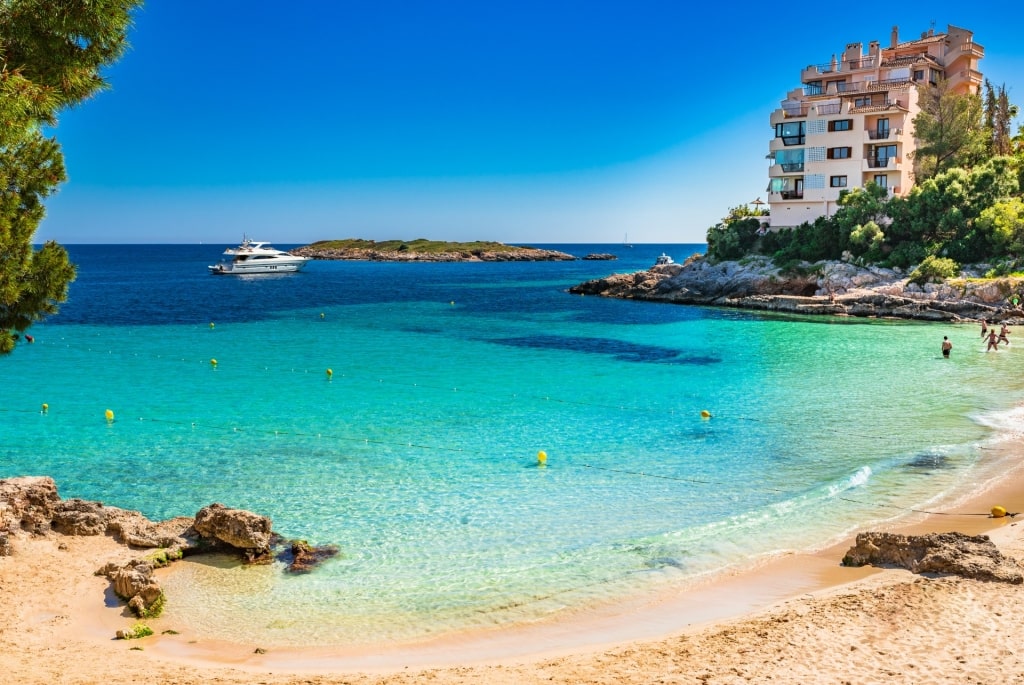 Brown sands of Platja d'Illetes