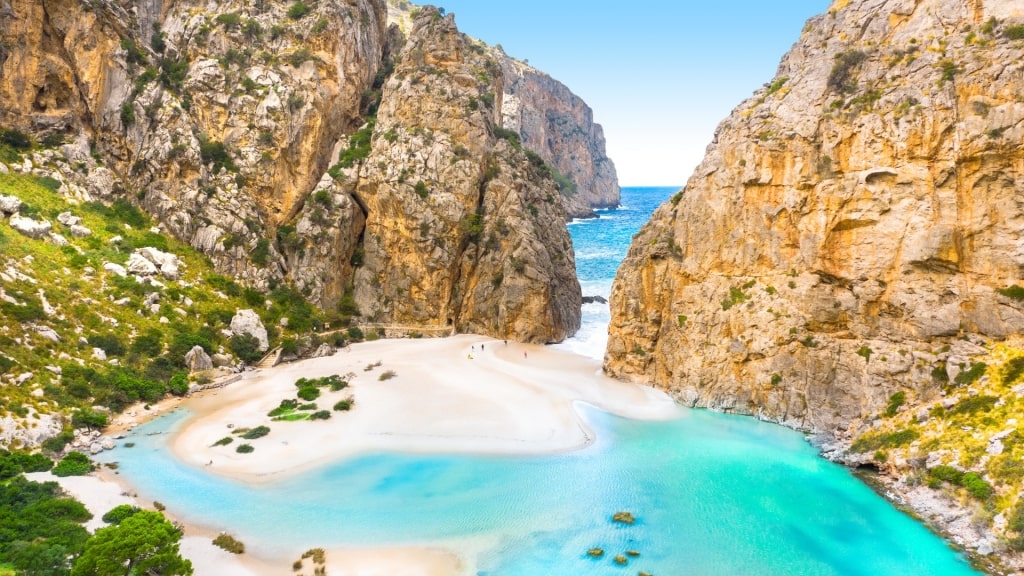 Scenic view of Platja de Torrent de Pareis, Sa Calobra