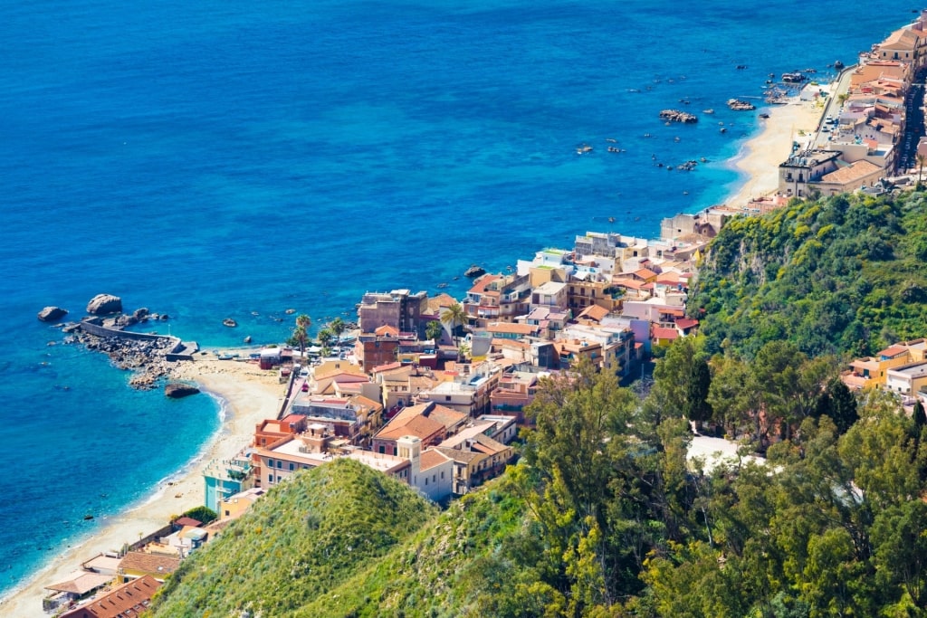 View of Giardini Naxos from the hill