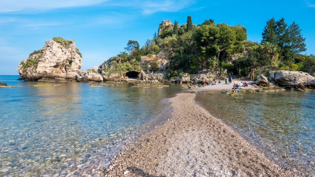 Scenic landscape of Isola Bella, Taormina