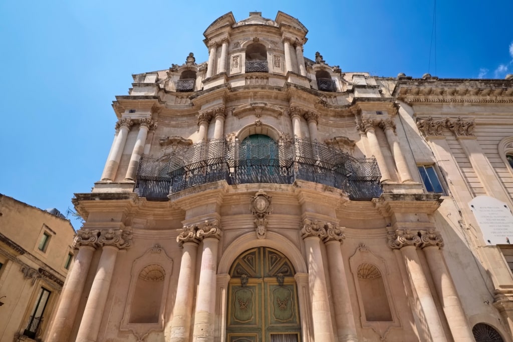 Beautiful exterior of Cathedral of San Giovanni Evangelista, Scicli