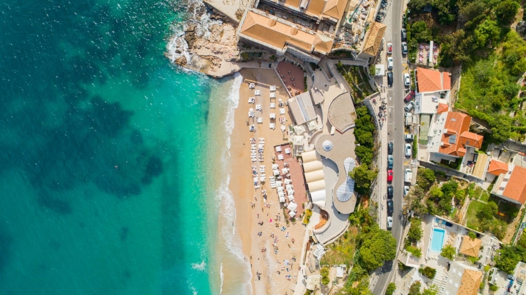 Banje Beach in Dubrovnik, Croatia, one of the best beaches to visit in September