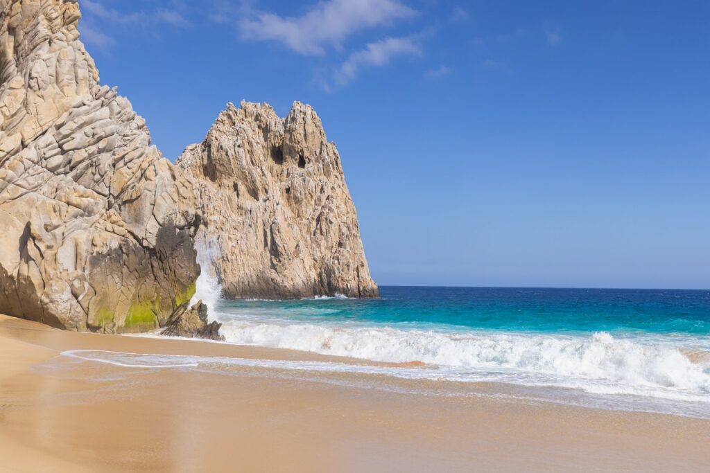 Rock formations of Divorce Beach in Cabo San Lucas, Mexico