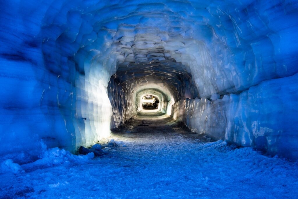 Ice caves in Langjökull glacier, Iceland
