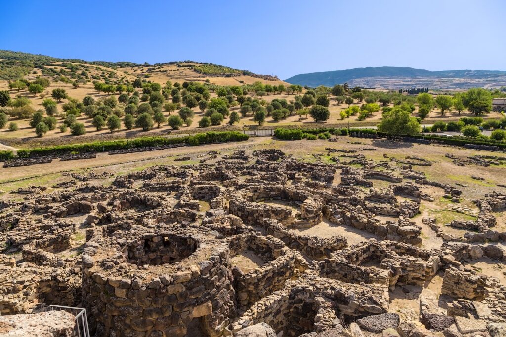 Ruins of Su Nuraxi in Sardinia, Italy