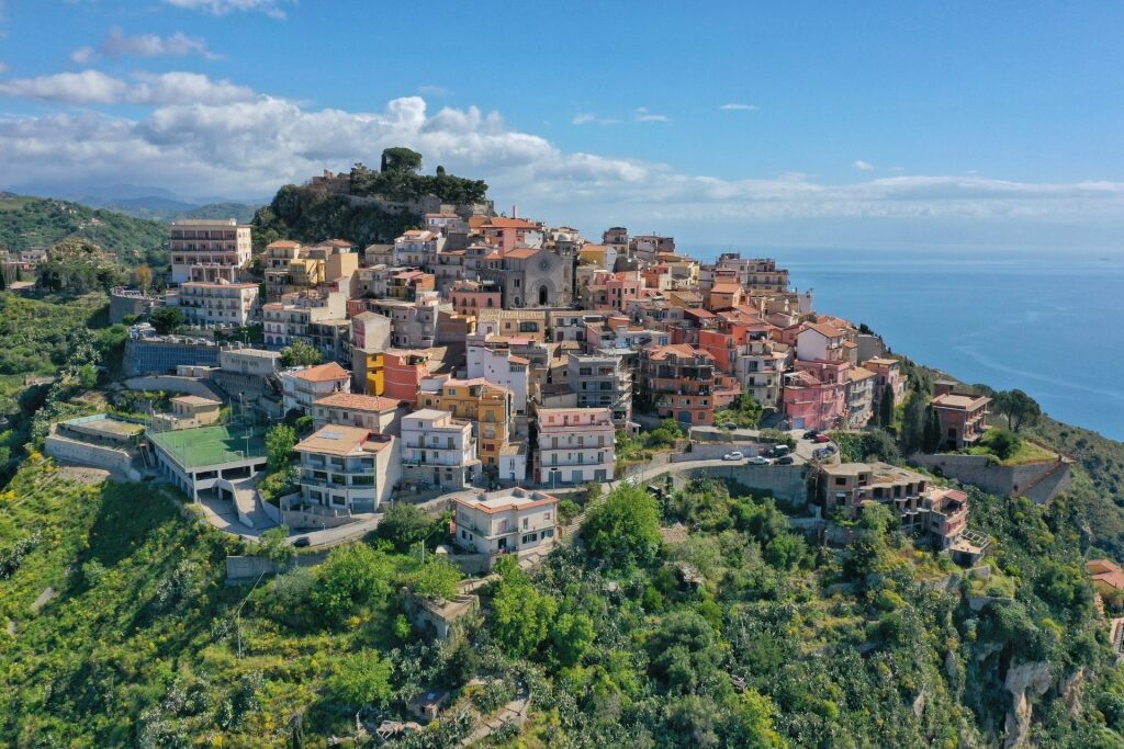 Hilltop town of Castelmola in Sicily, Italy
