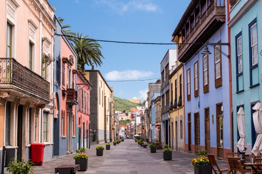 Colorful street of La Laguna in Tenerife, Spain