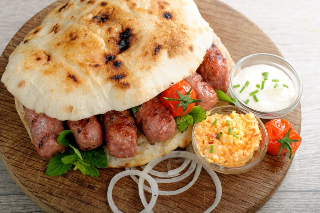 Platter of savory cevapi