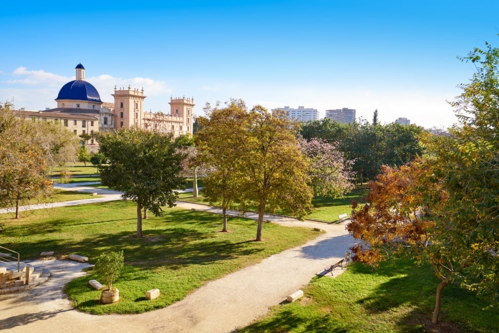 Quiet park of Turia Gardens, Valencia