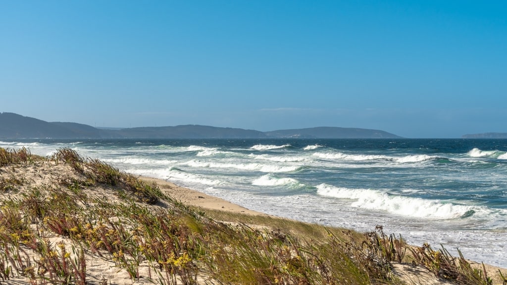 Large waves in Razo Beach, Carballo